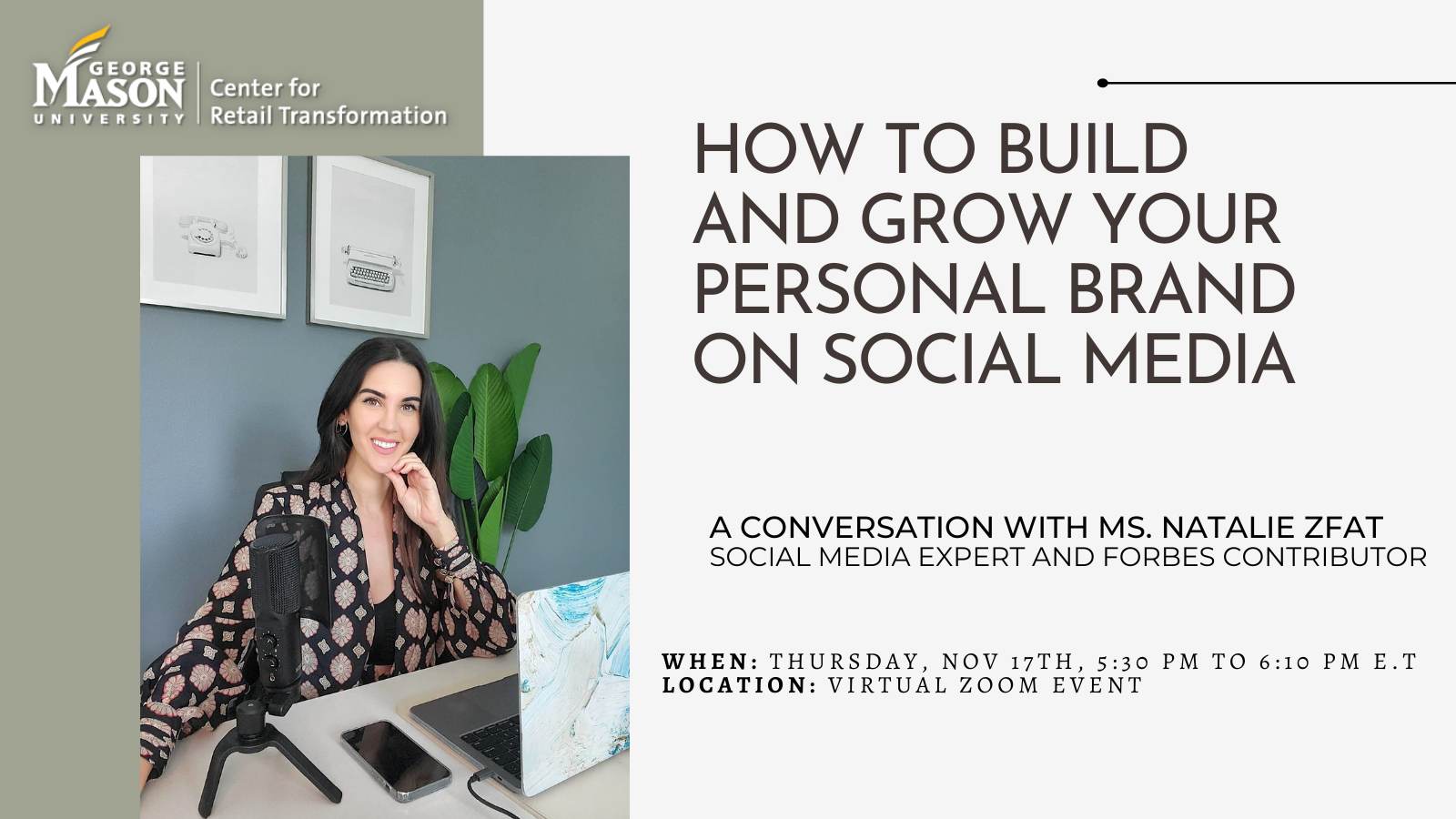 Center for Retail Transformation Social Media Expert Panel - Thurs, Nov 17 at 5:30pm ET, via Zoom. Register online